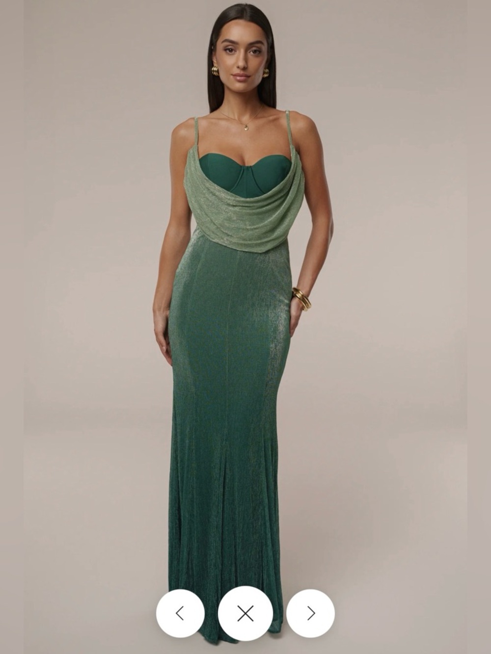 *BRAND NEW* JLUXLABEL Green Shimmery Nights Maxi Dress